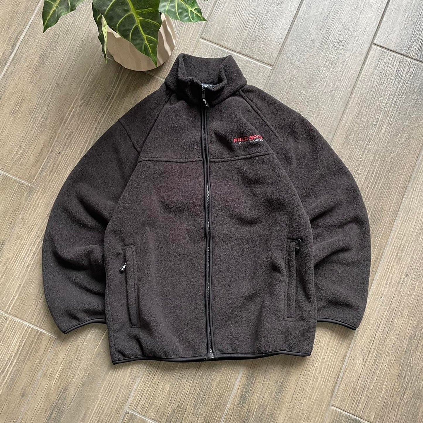 Polo Ralph Lauren fleece black zip women S jacket