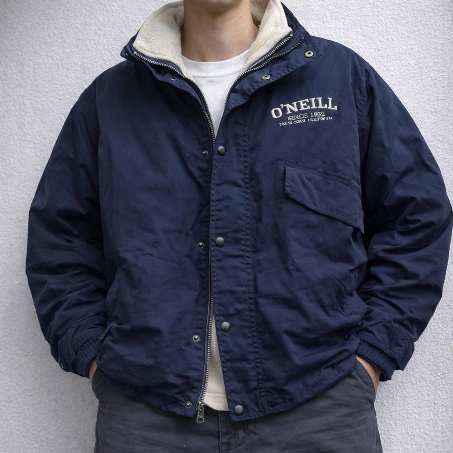 Oneill 3 in 1 navy blue jacket with fleece lining