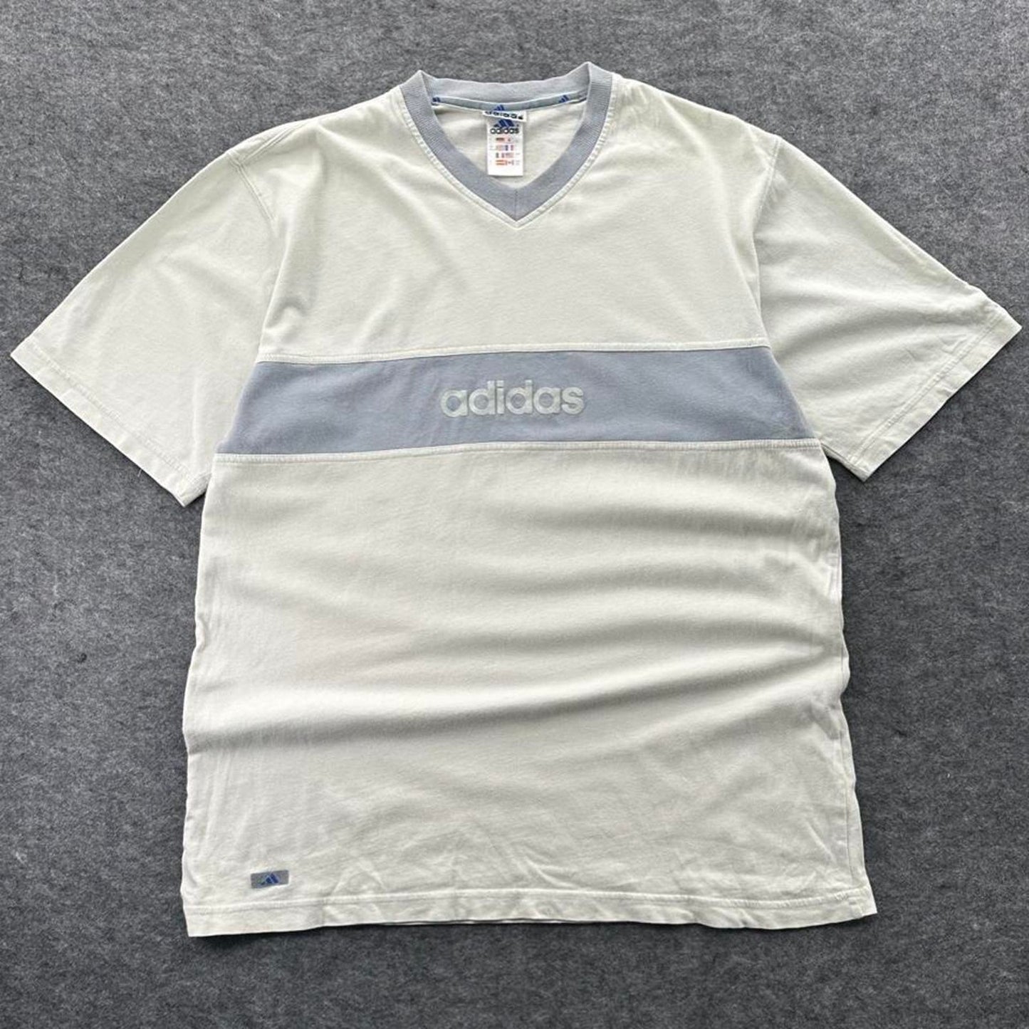 Adidas white and blue striped