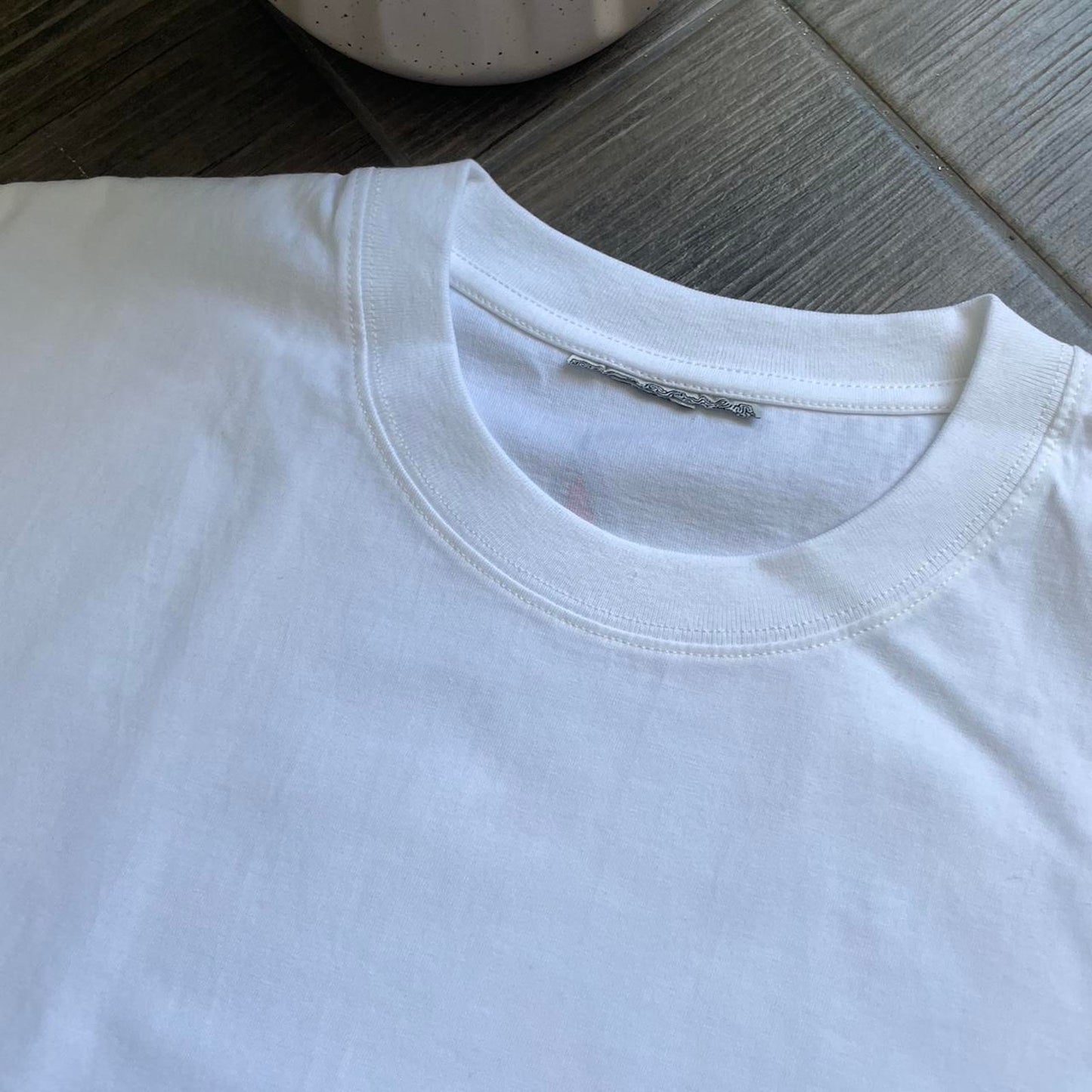 Quiksilver white big logo surf tee