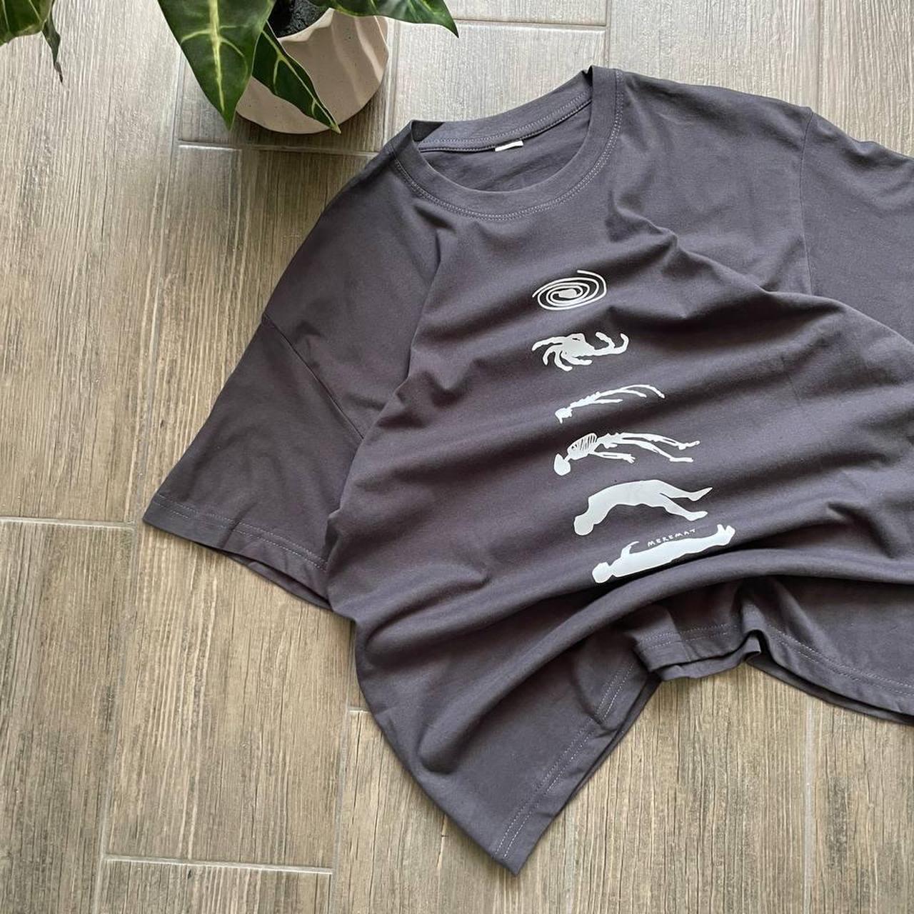 Human to Universe evolution graphic tee skeleton surreal y2k style