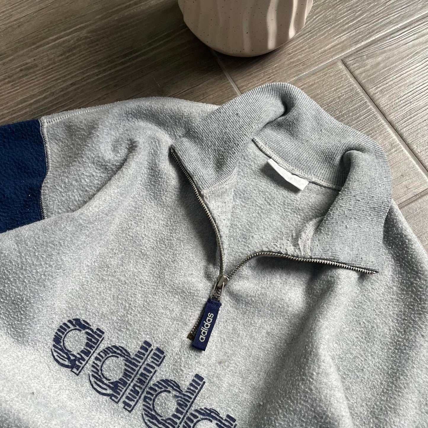 Adidas fleece grey y2k vintage Oversized L jumper