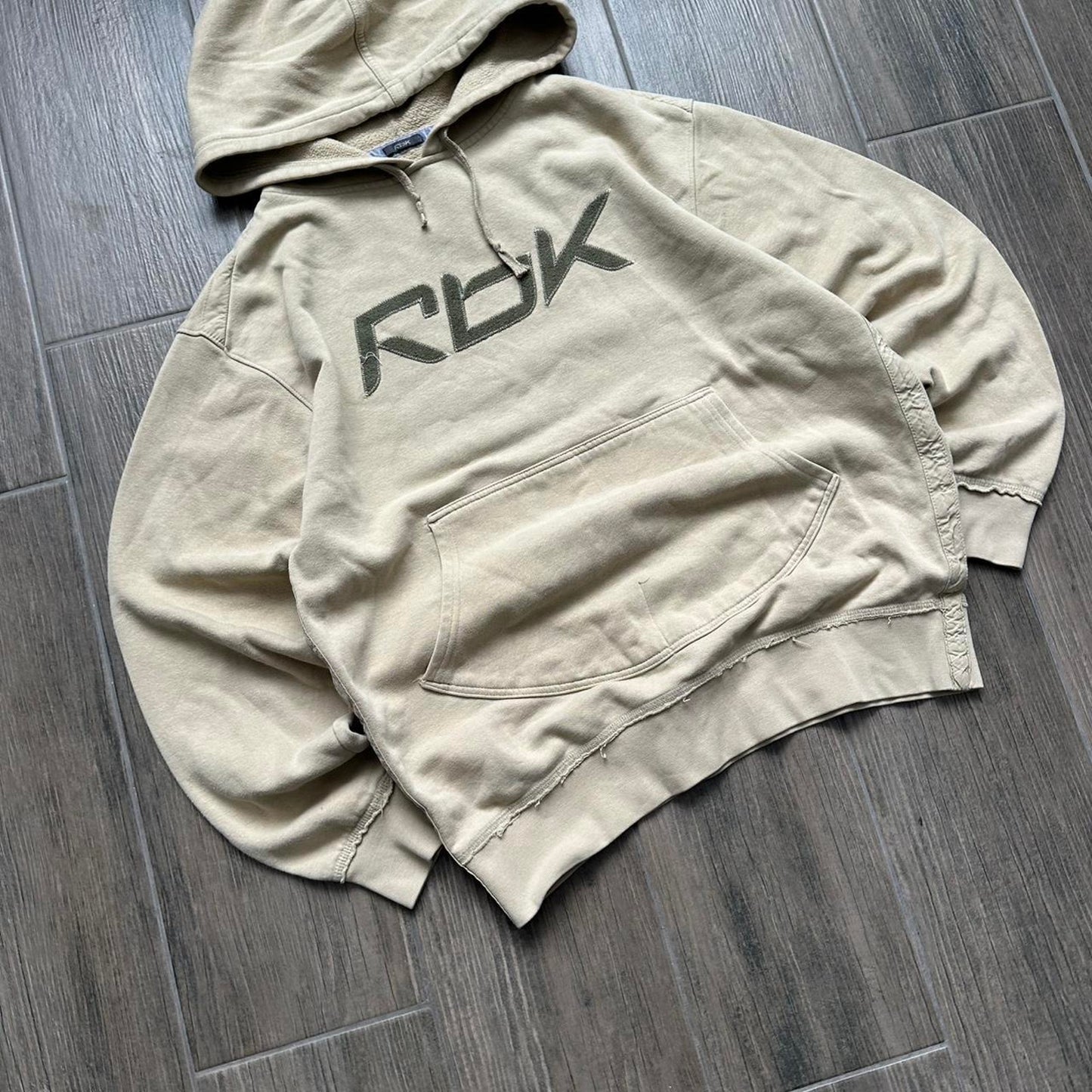 Reebok tan baggy y2k hoodie