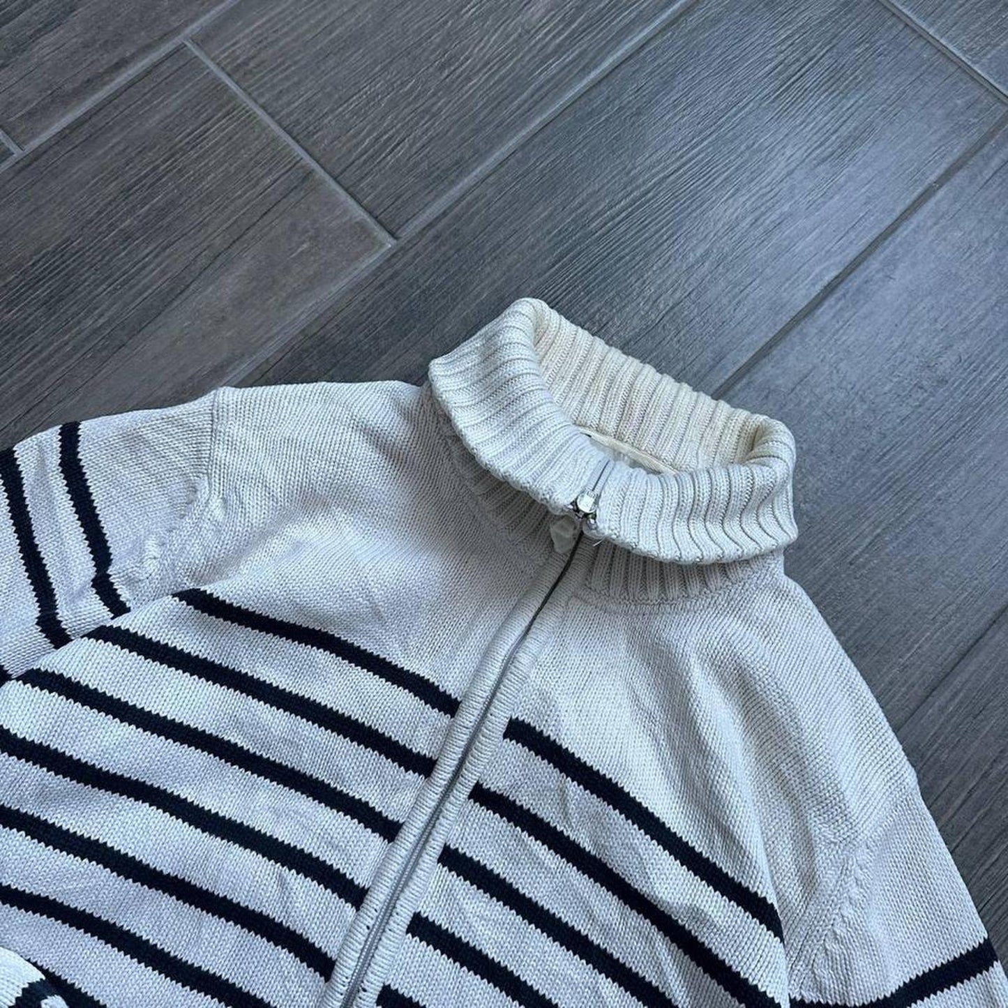 Y2k Japanese style knitted zip L jumper