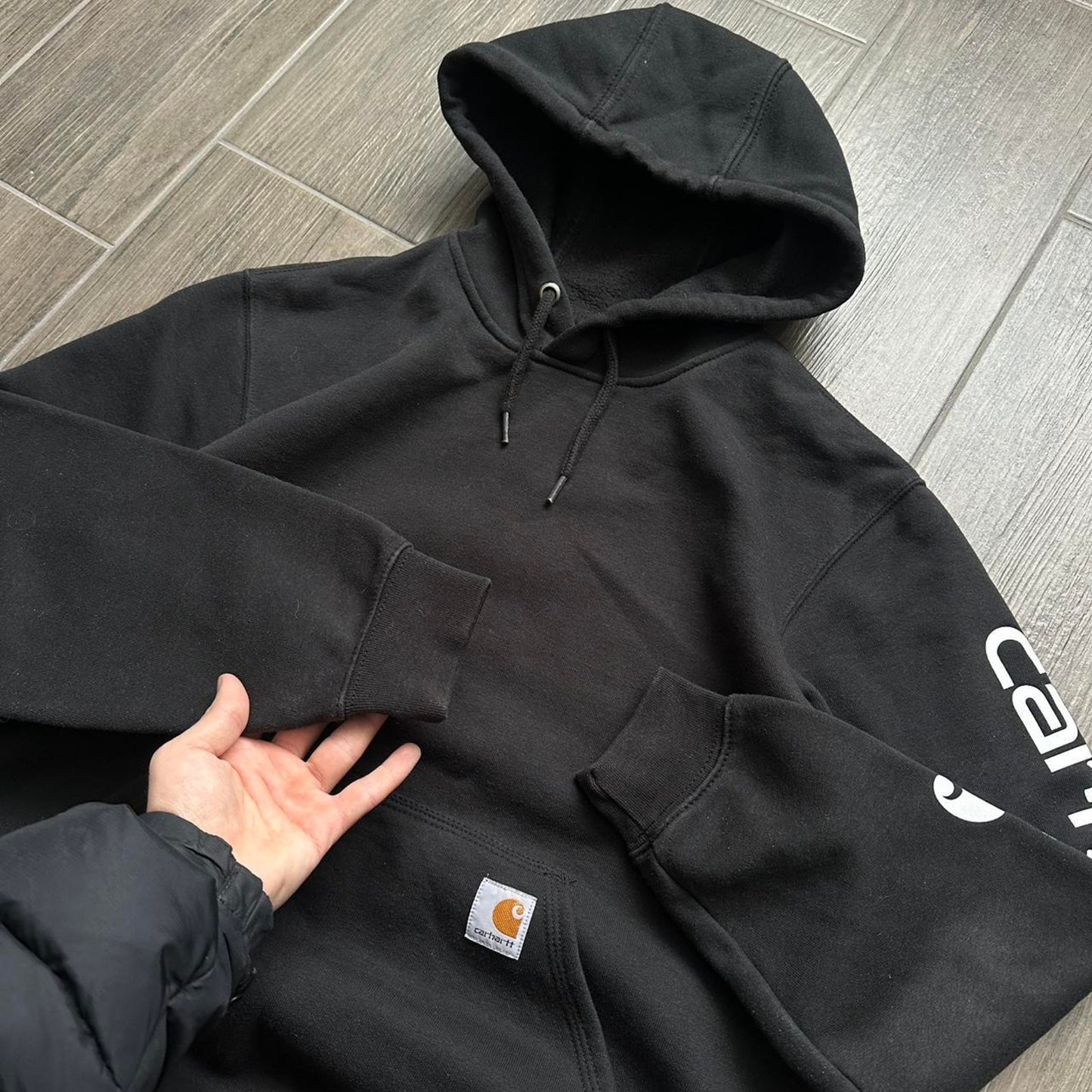 Carhartt skater black baggy hoodie