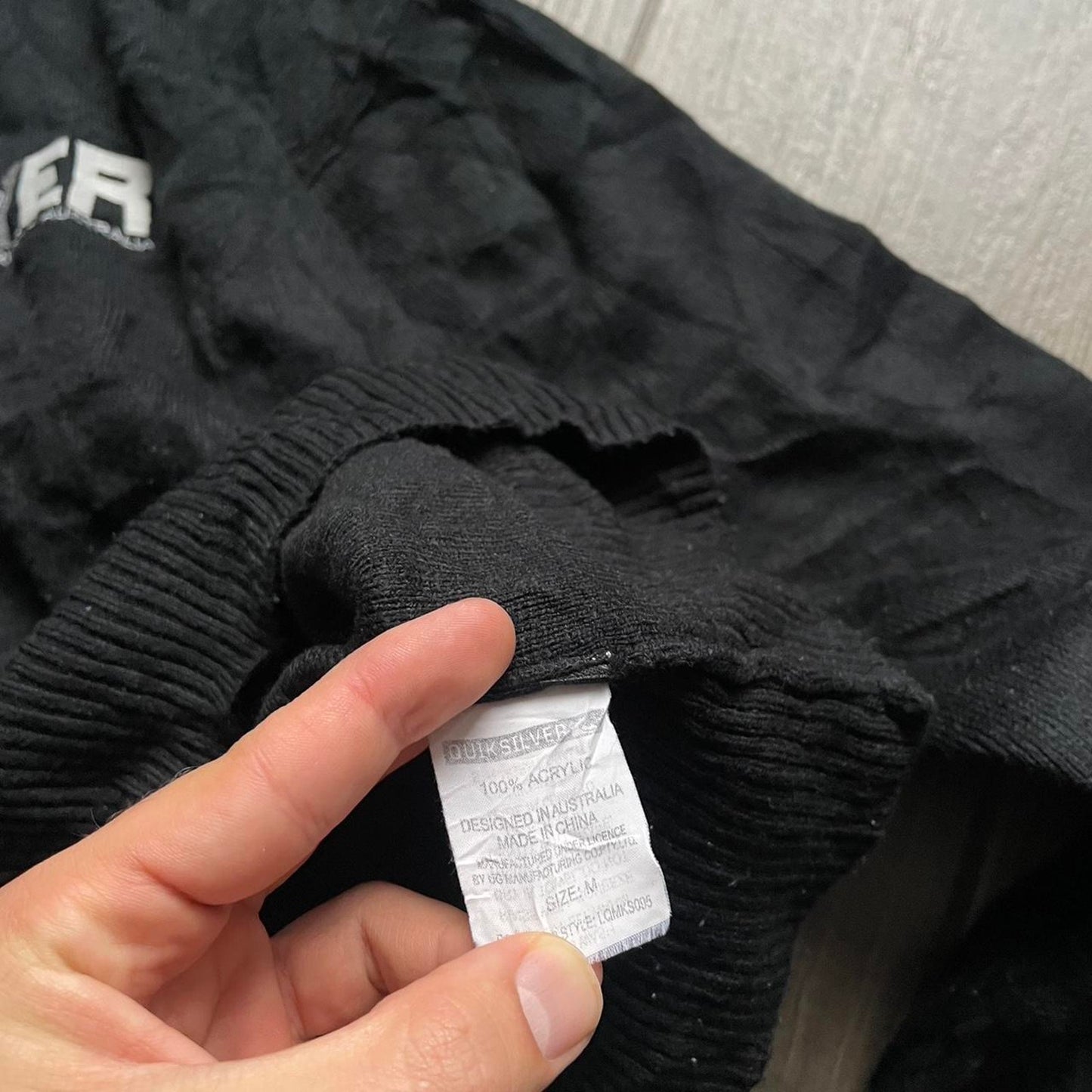 Y2K Quiksilver black knitt winter baggy surf M sweater