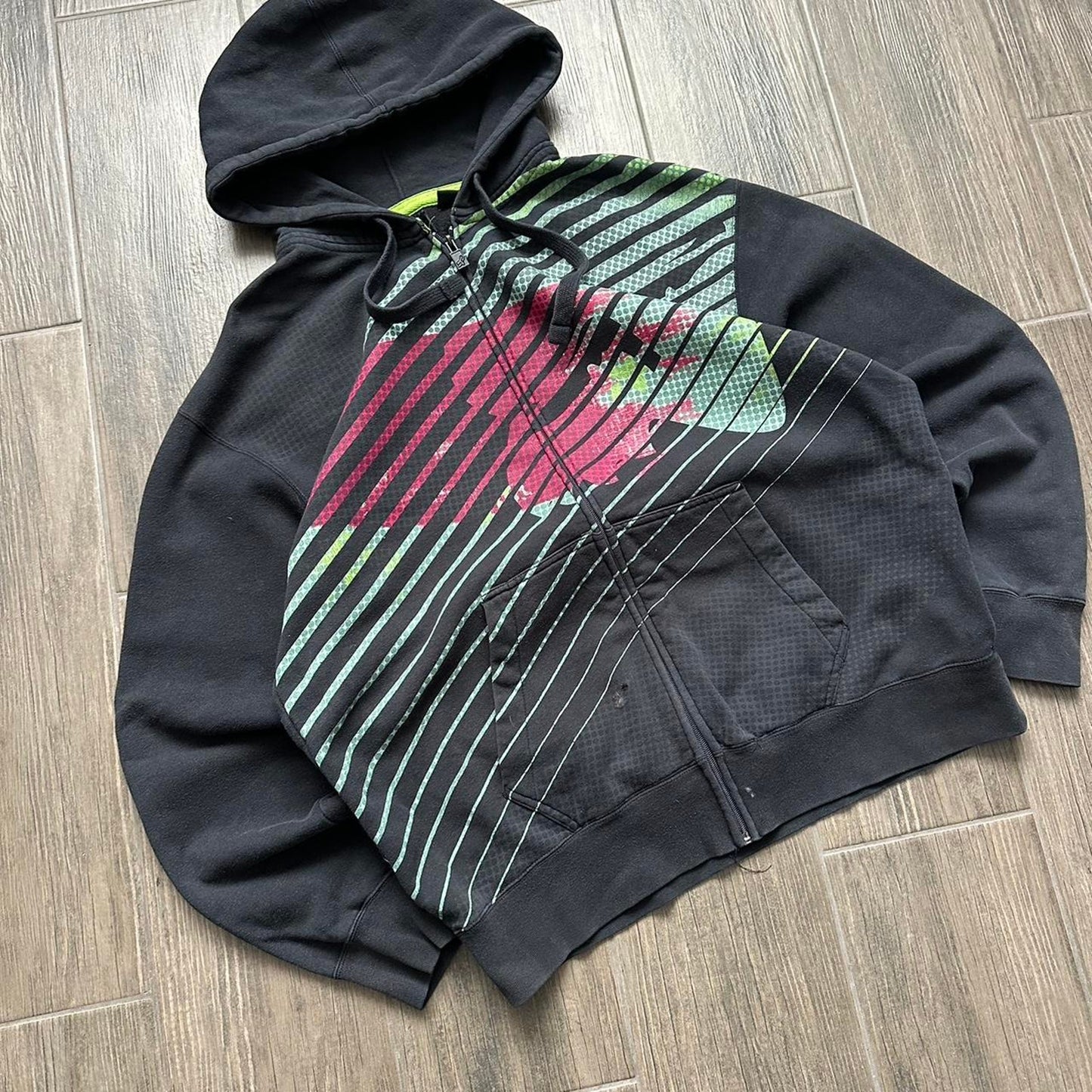 Fox y2k zip baggy racing hoodie