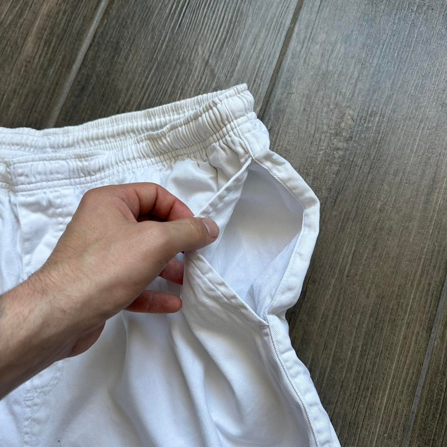 Nike white cotton shorts with