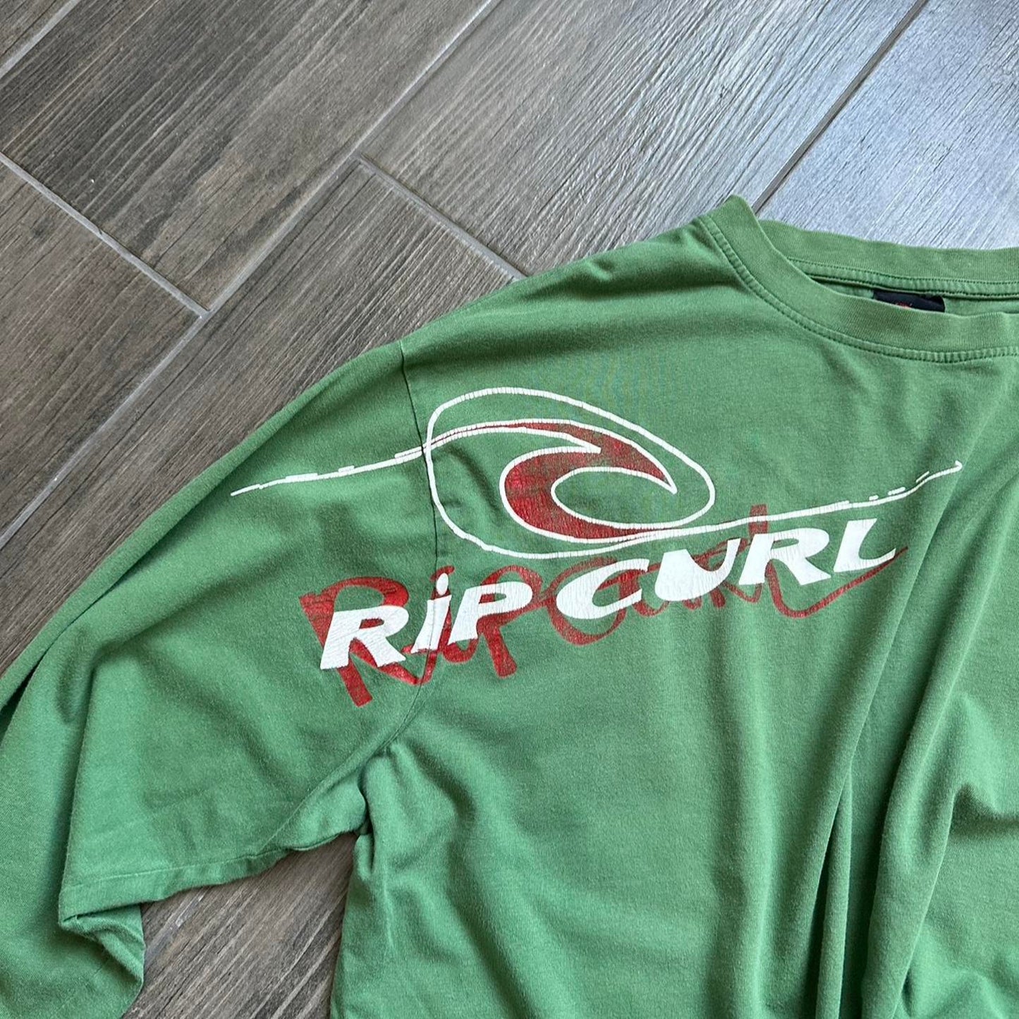 Rip curl green long sleeve tee