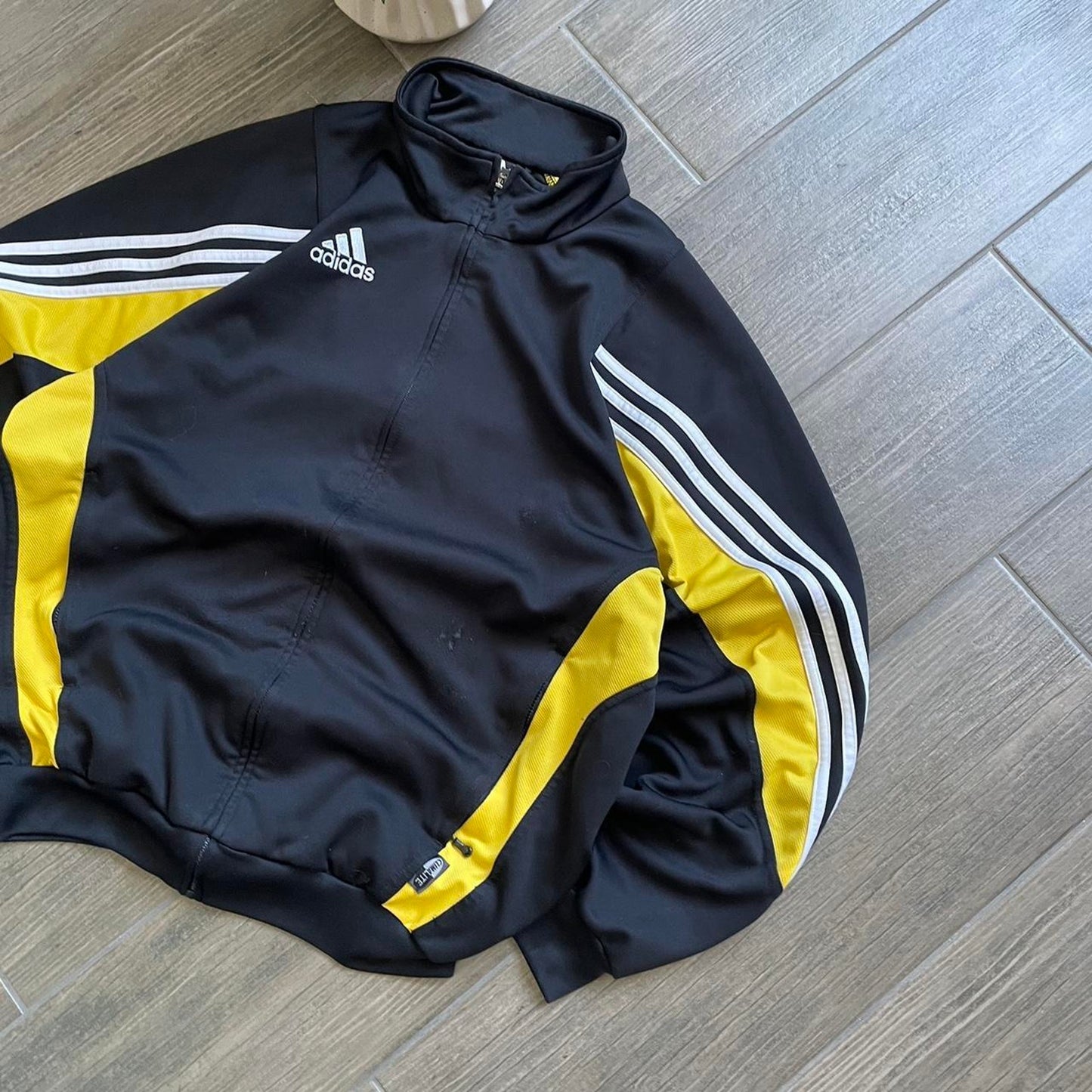 Adidas track top black y2k baggy jumper