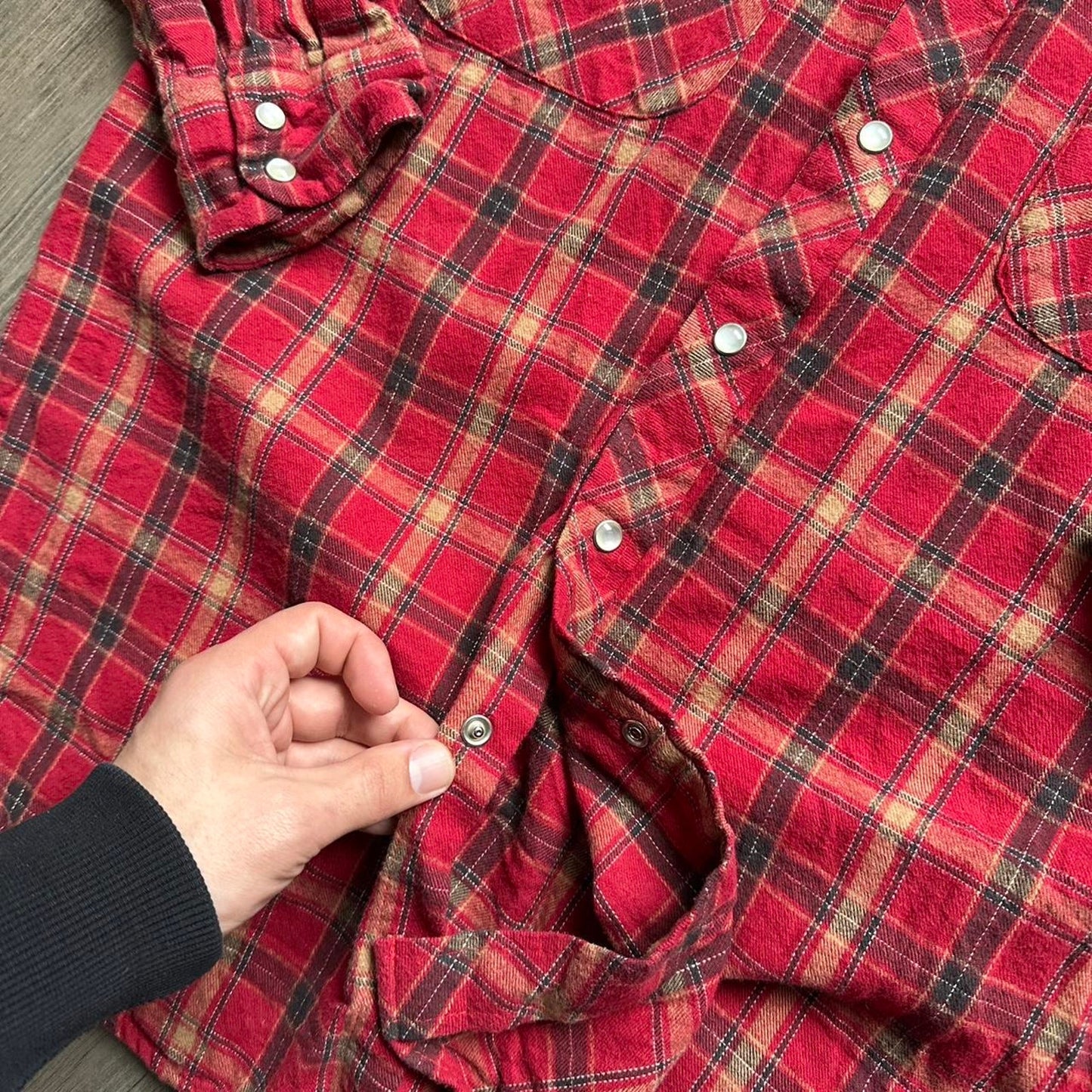 Dickies red plaid button up shirt