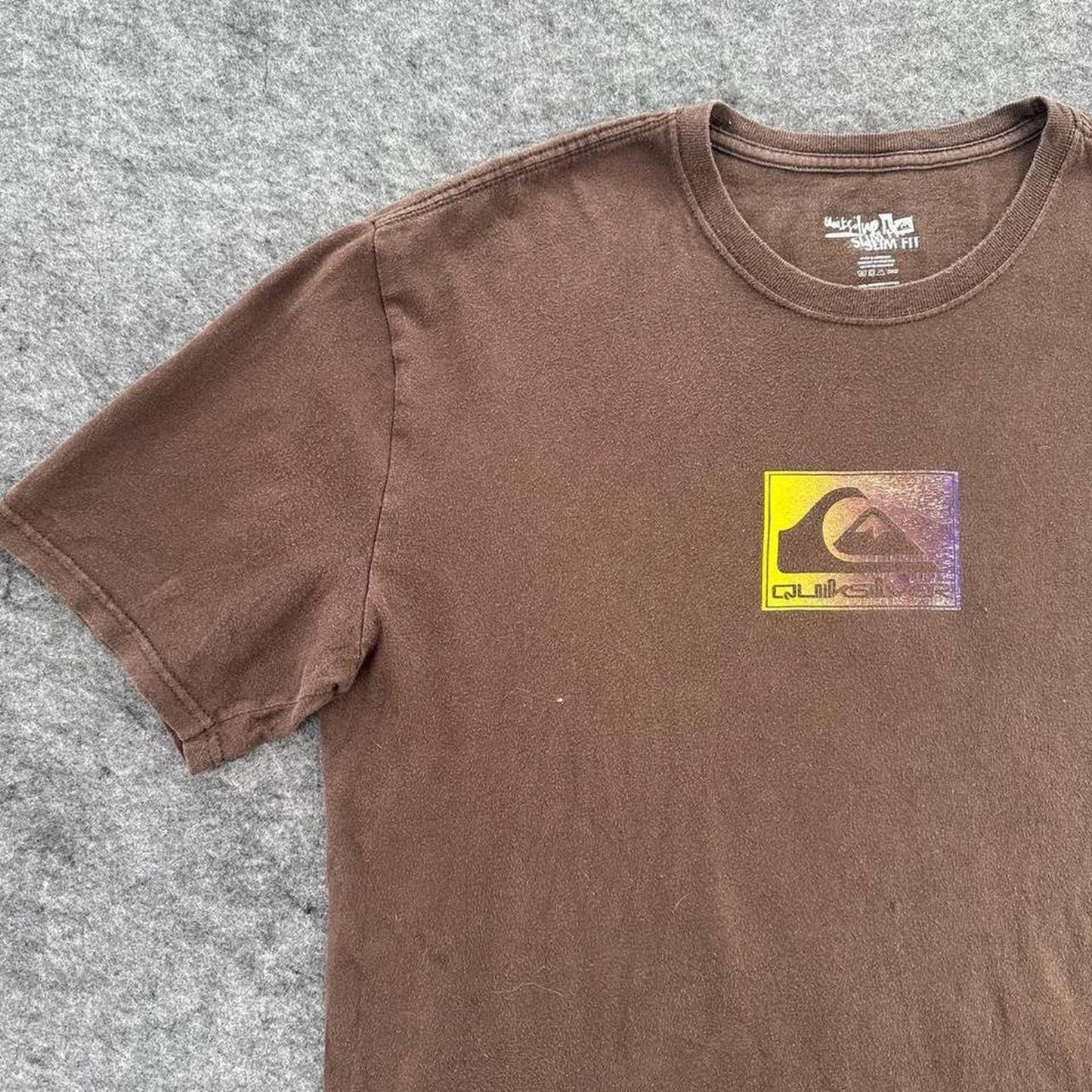 Brown quiksilver cotton t shirt with