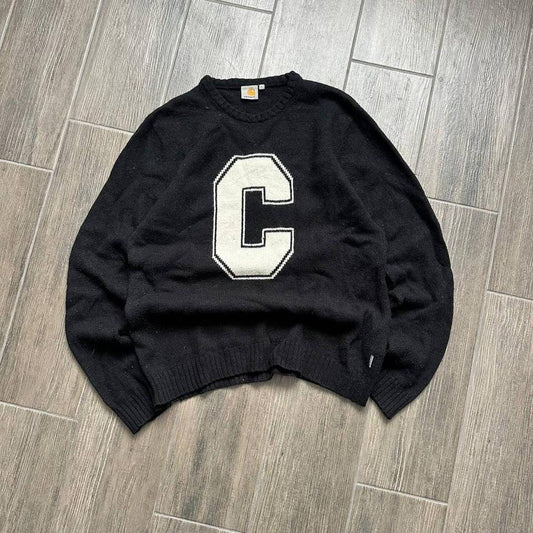 Carhartt y2k black wool vintage sweater