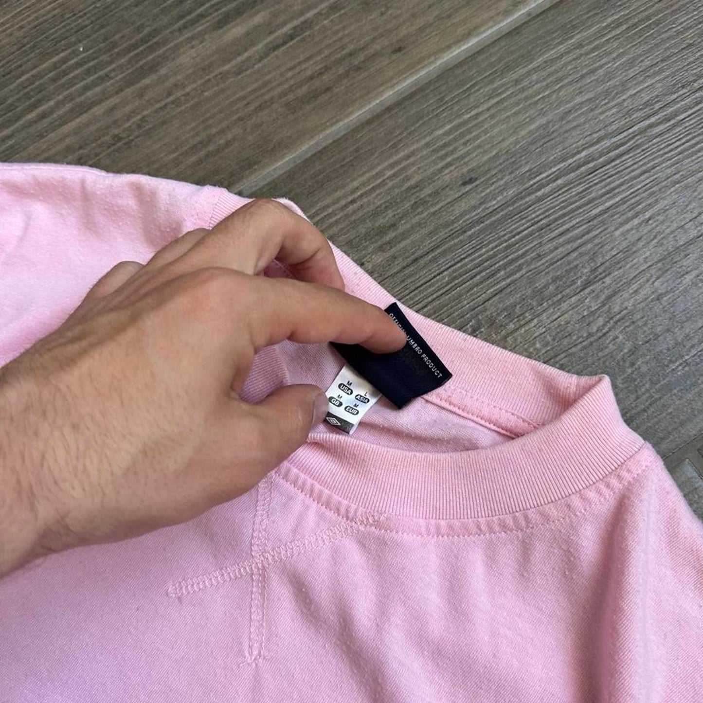 Pink UMBRO tee with embroidered logo