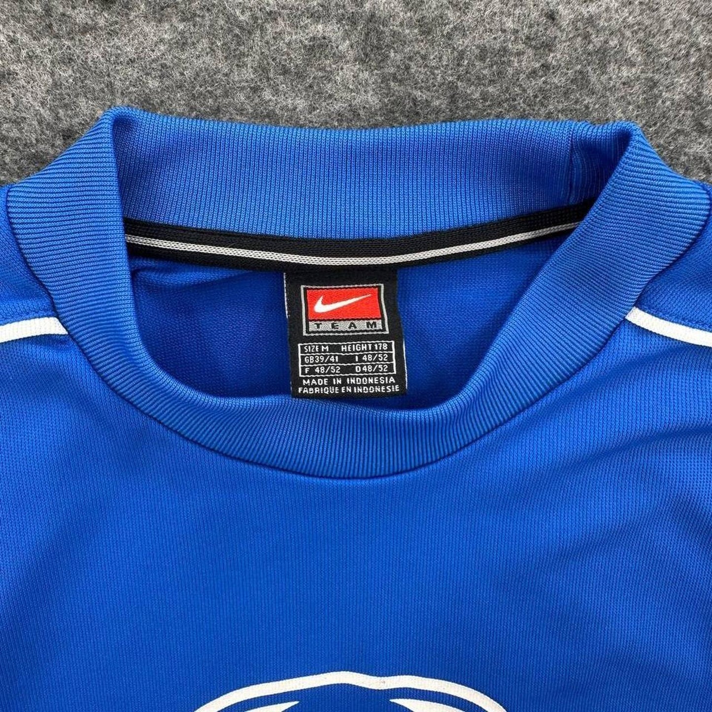 Nike blue soccer jersey with