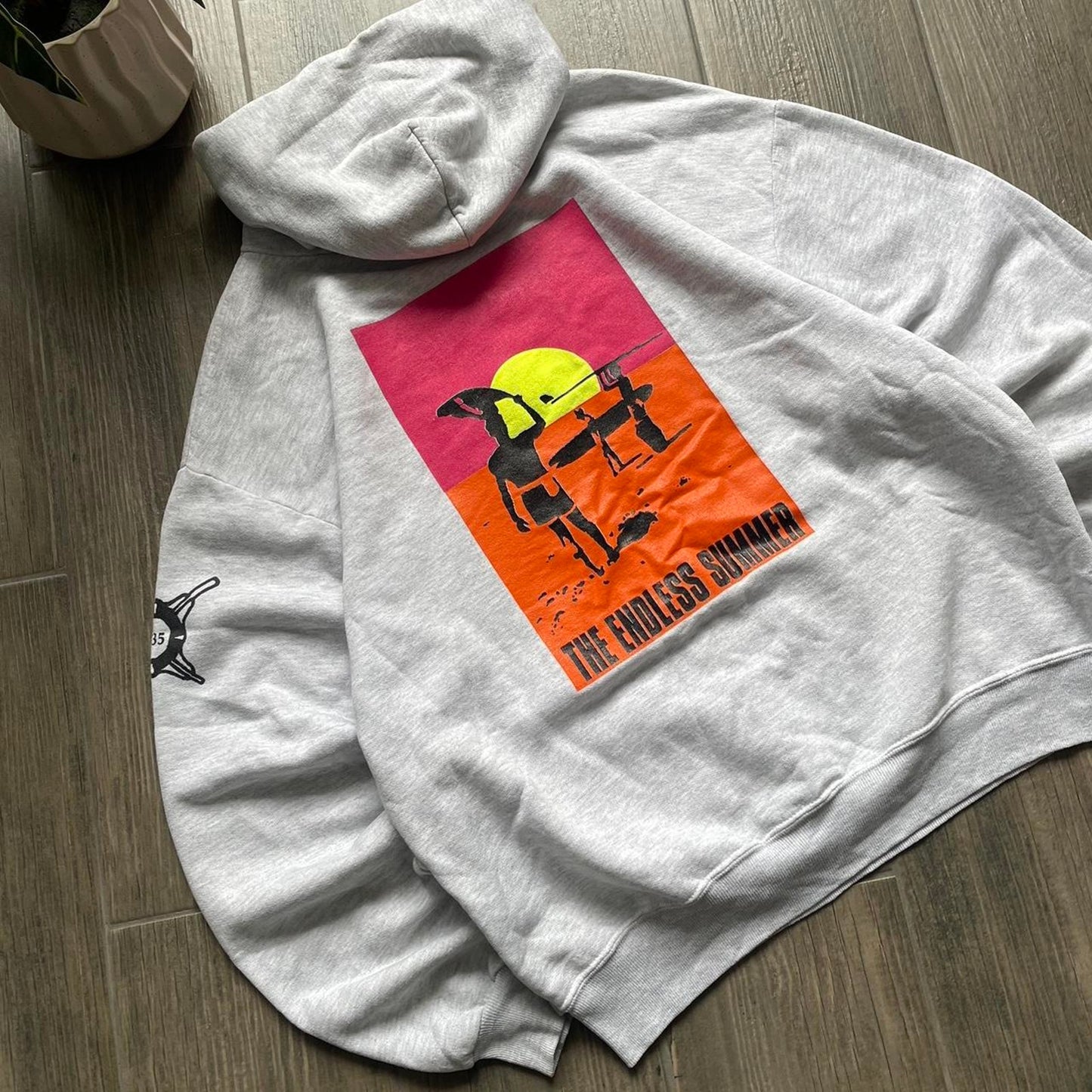 Vintage surfwear grey y2k baggy vintage L hoodie