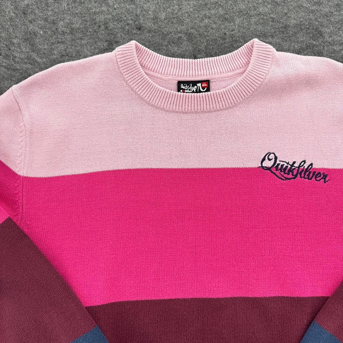 Quiksilver pink striped sweater