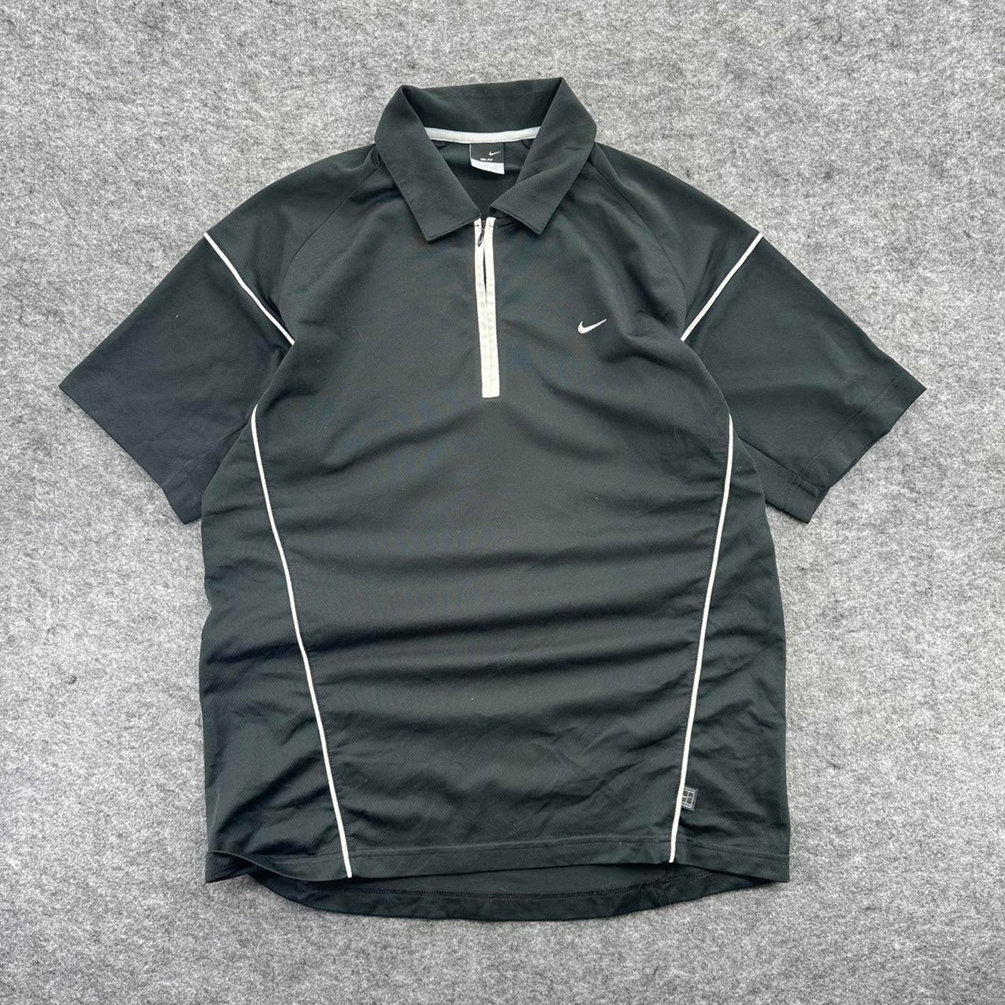 Nike black quarter zip polo
