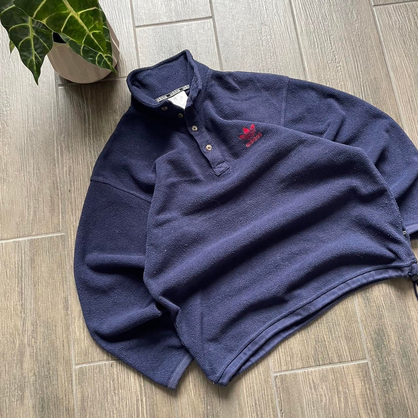 Adidas baggy navy fleece streetwear S-M jumper