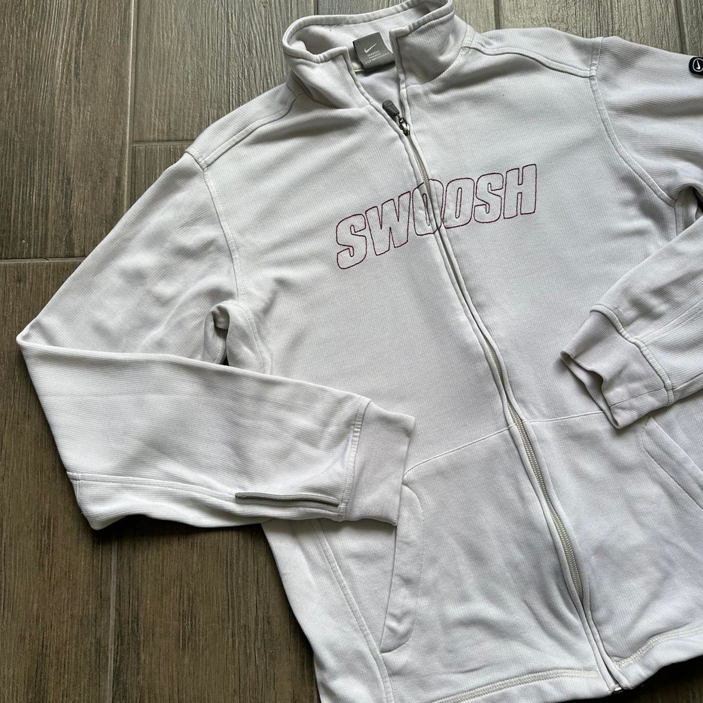 Nike swoosh white zip up