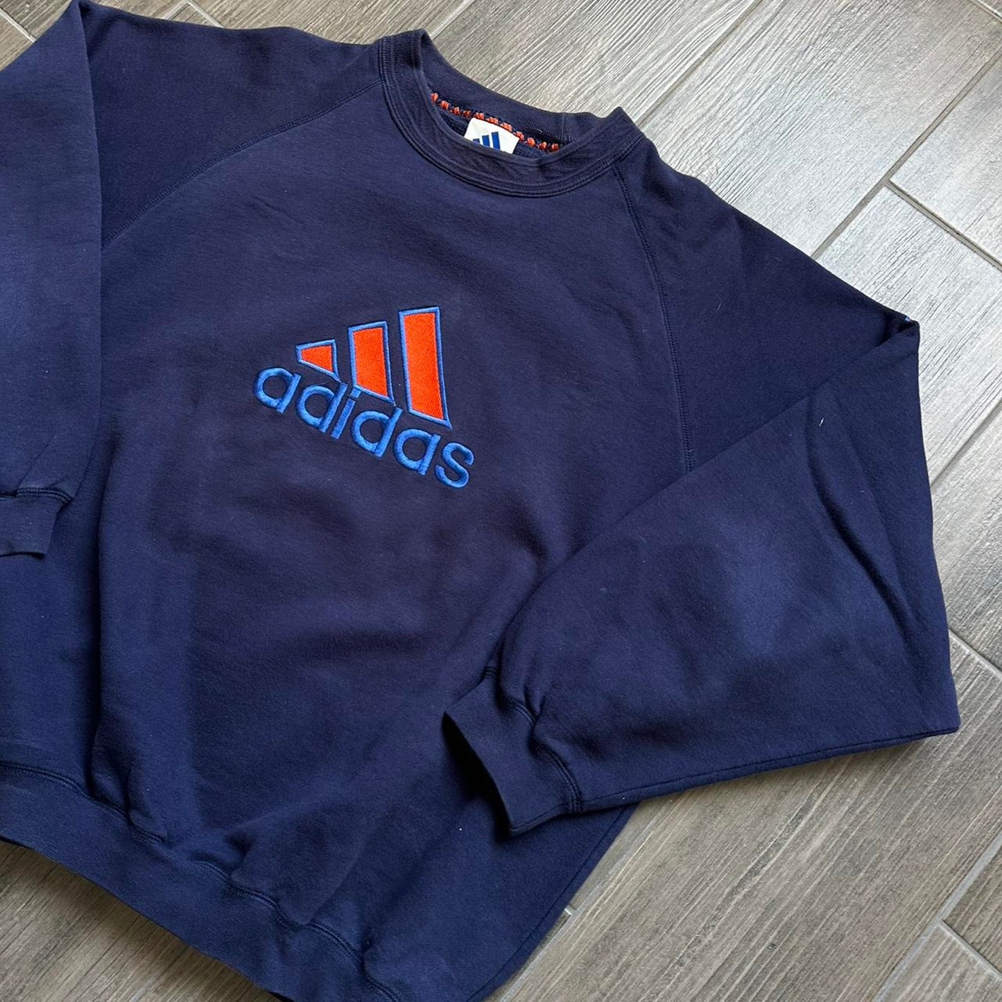 Adidas navy vintage oversized sweatshirt