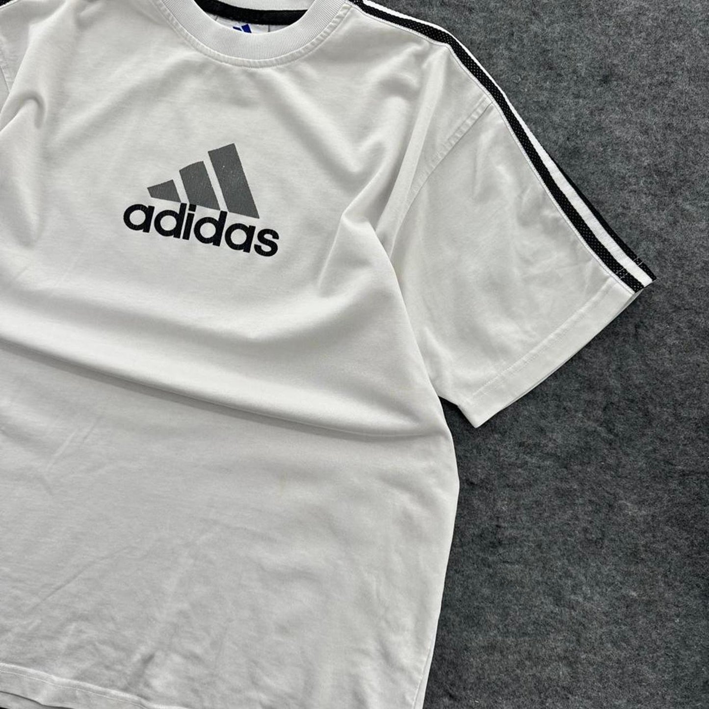 Adidas white t shirt with black