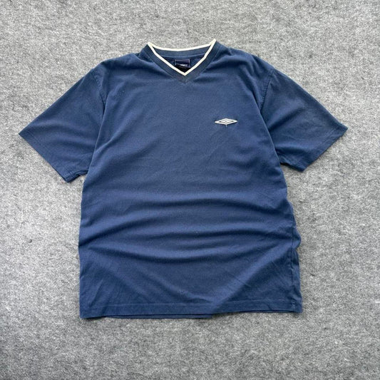 Navy blue umbro v neck t shirt