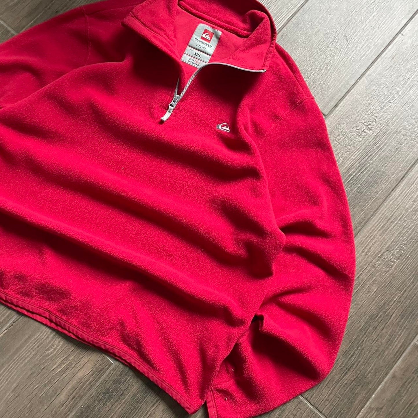 Y2K quiksilver fleece red baggy surf jumper XL
