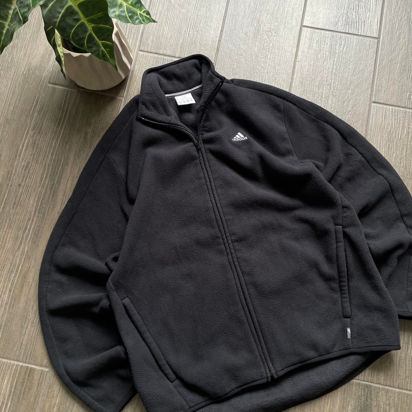 Adidas black fleece winter jumper