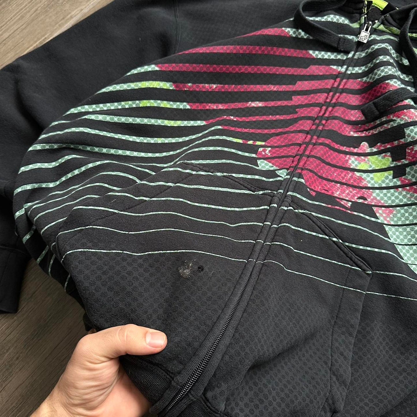 Fox y2k zip baggy racing hoodie