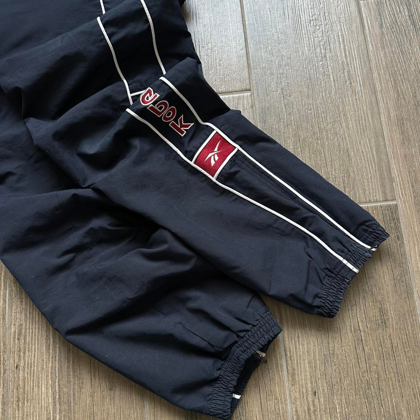 Reebok navy nylon baggy sweatpants