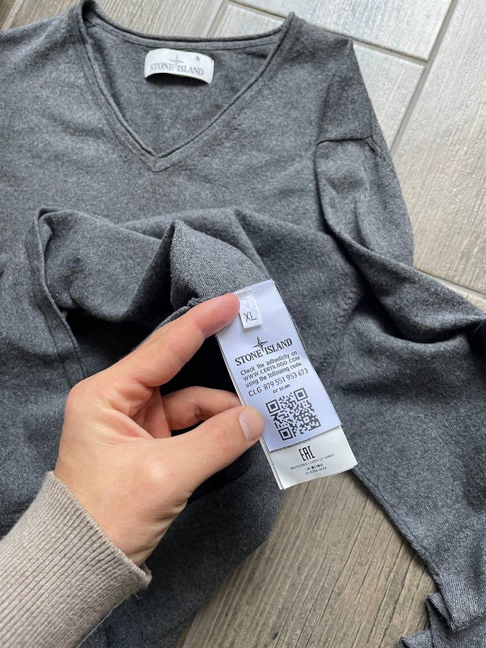 Stone Island 100% authentic grey knitted jumper