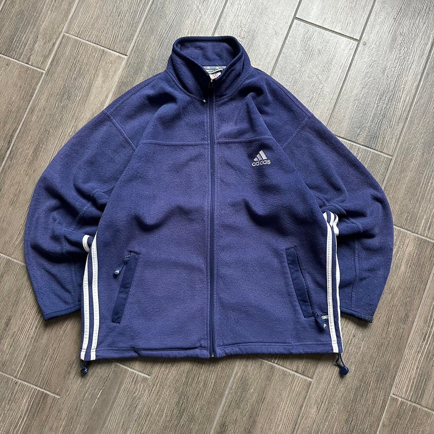 Adidas navy fleece boxy fit y2k L-XL jumper