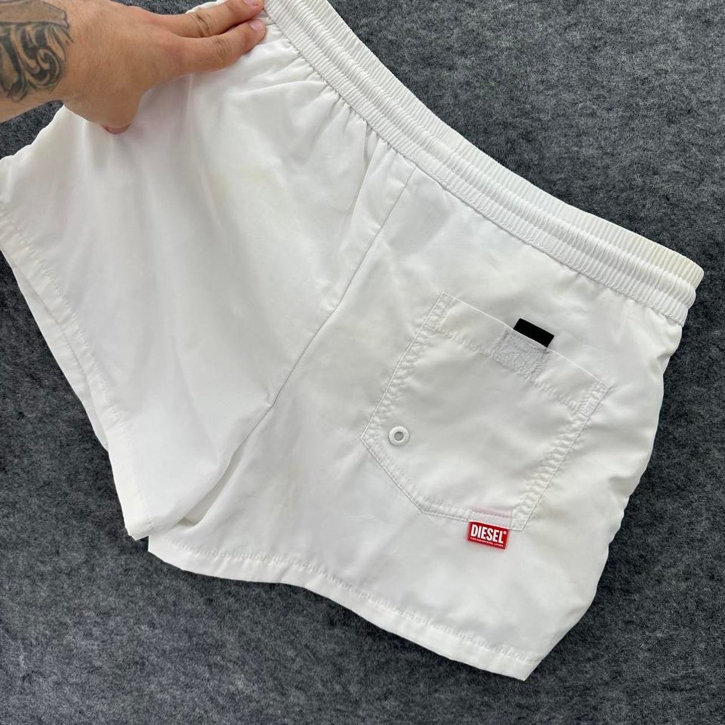 Diesel y2k white swim shorts
