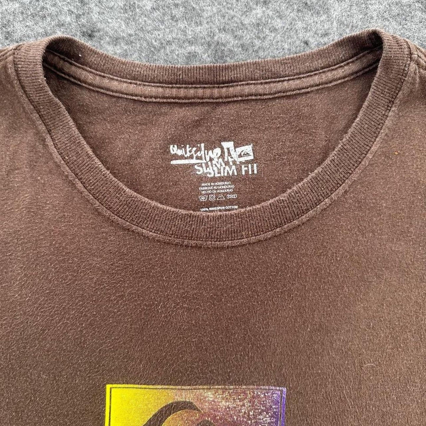 Brown quiksilver cotton t shirt with