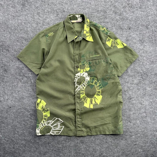 Quiksilver Green & Khaki Button-Up Shirt