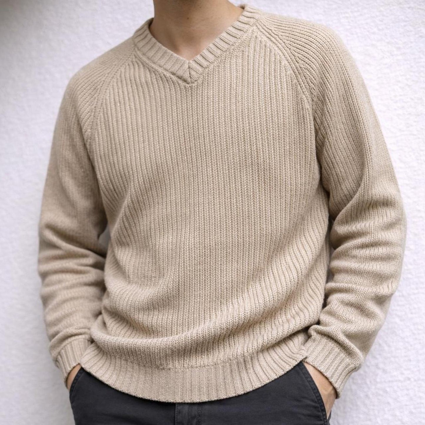 Tan oversized knit sweater