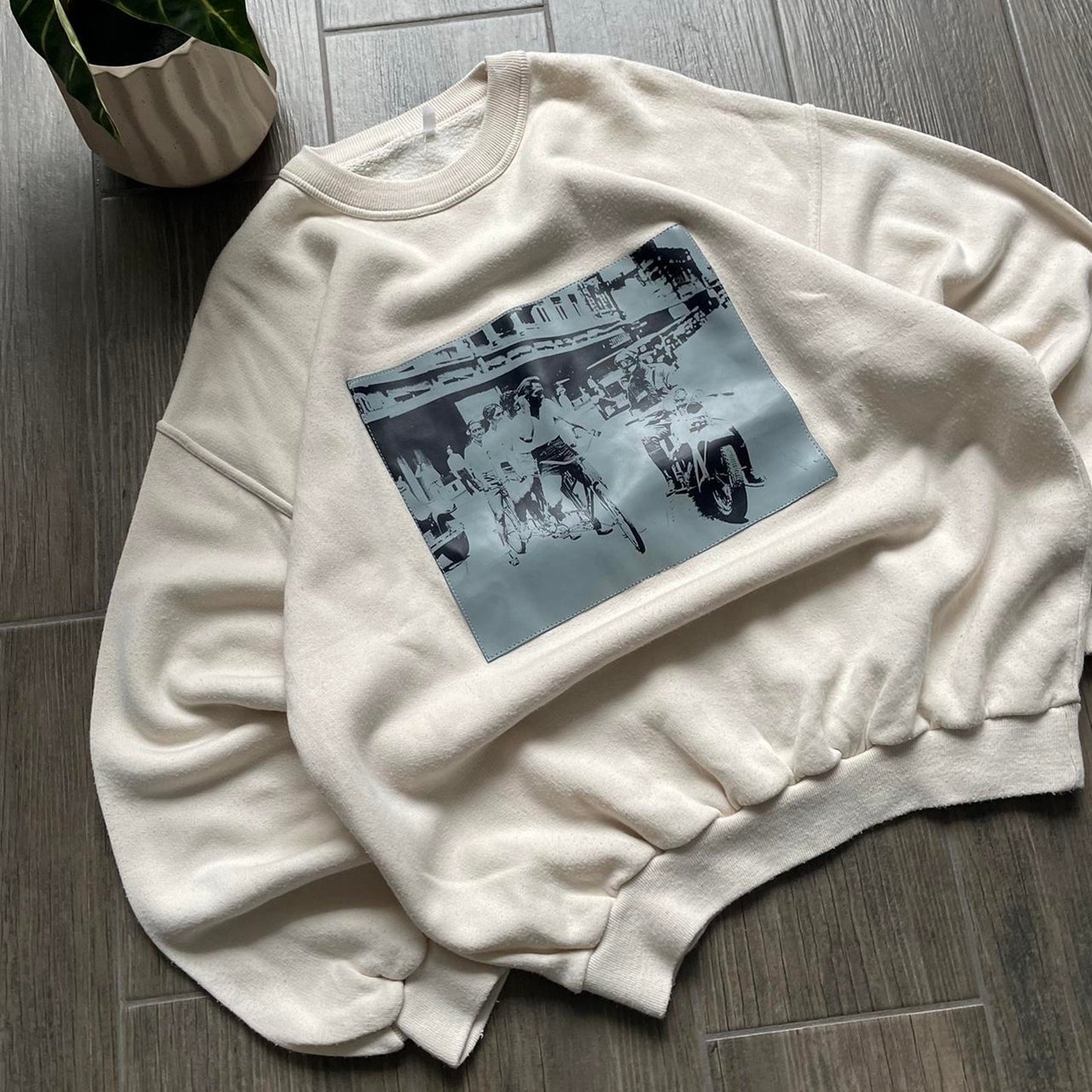 Vintage oversized beige baggy y2k L sweatshirt