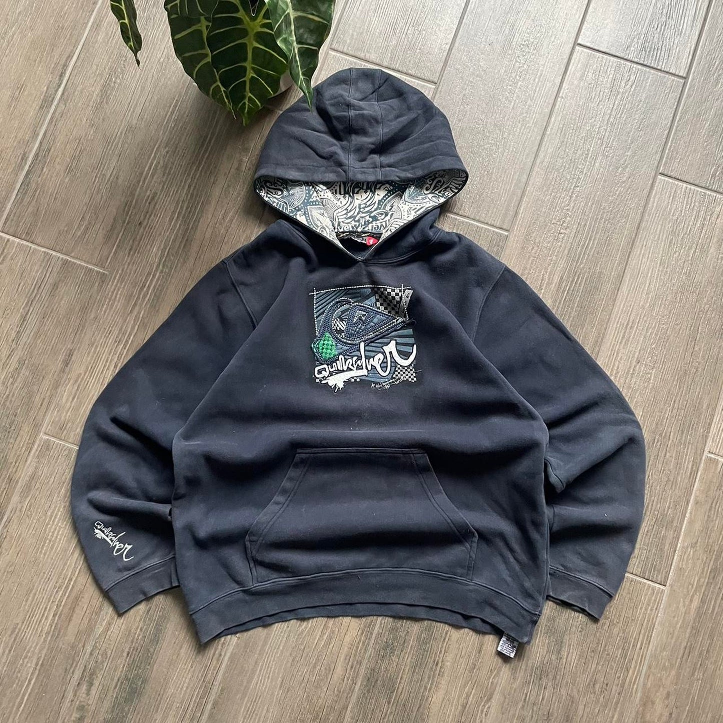 Quiksilver navy y2k surf-wear XS-S hoodie