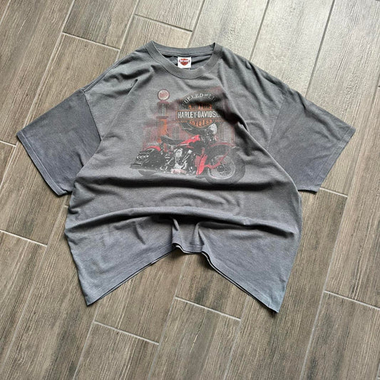 Harley Davidson y2k grey baggy tee