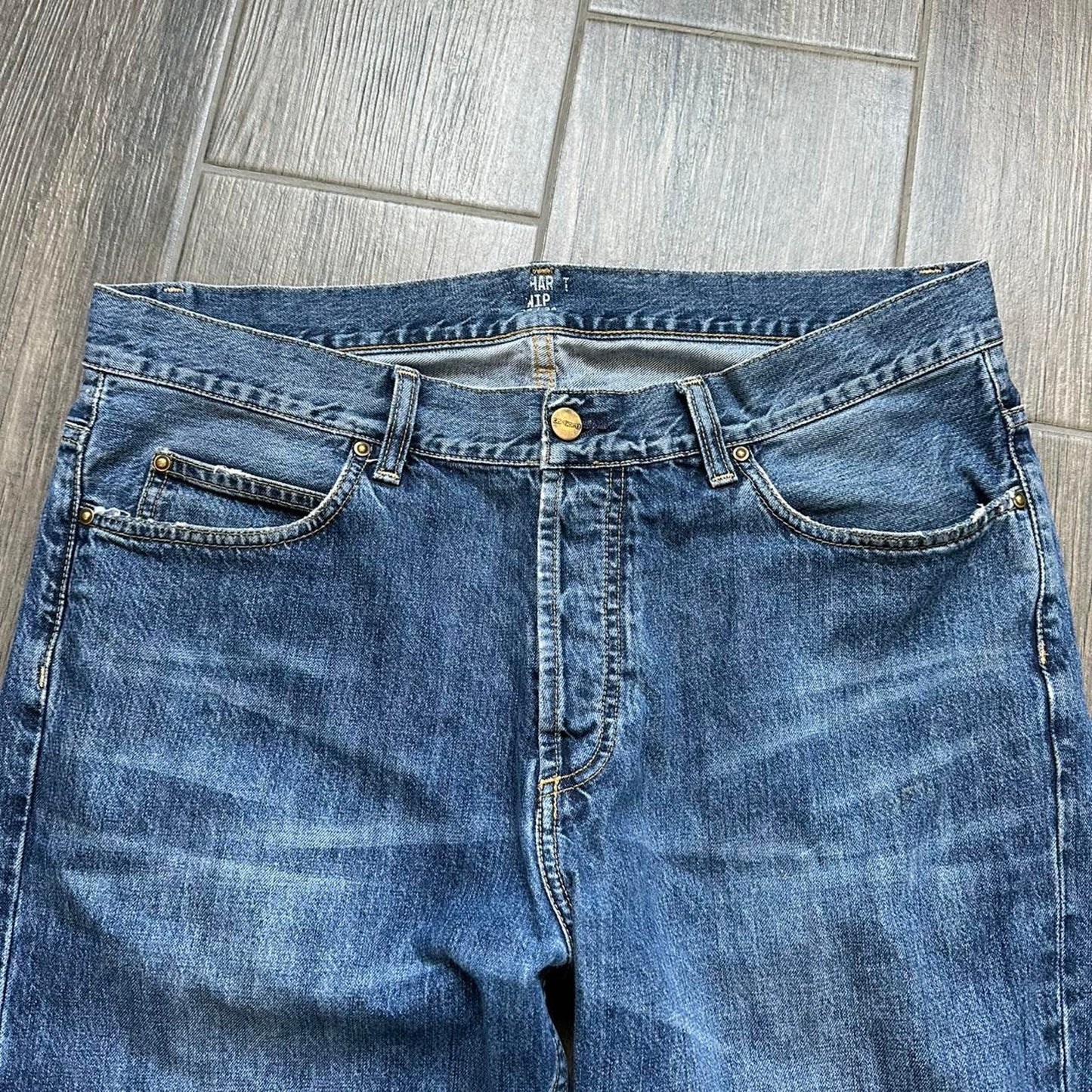 Carhartt distressed blue denim jeans