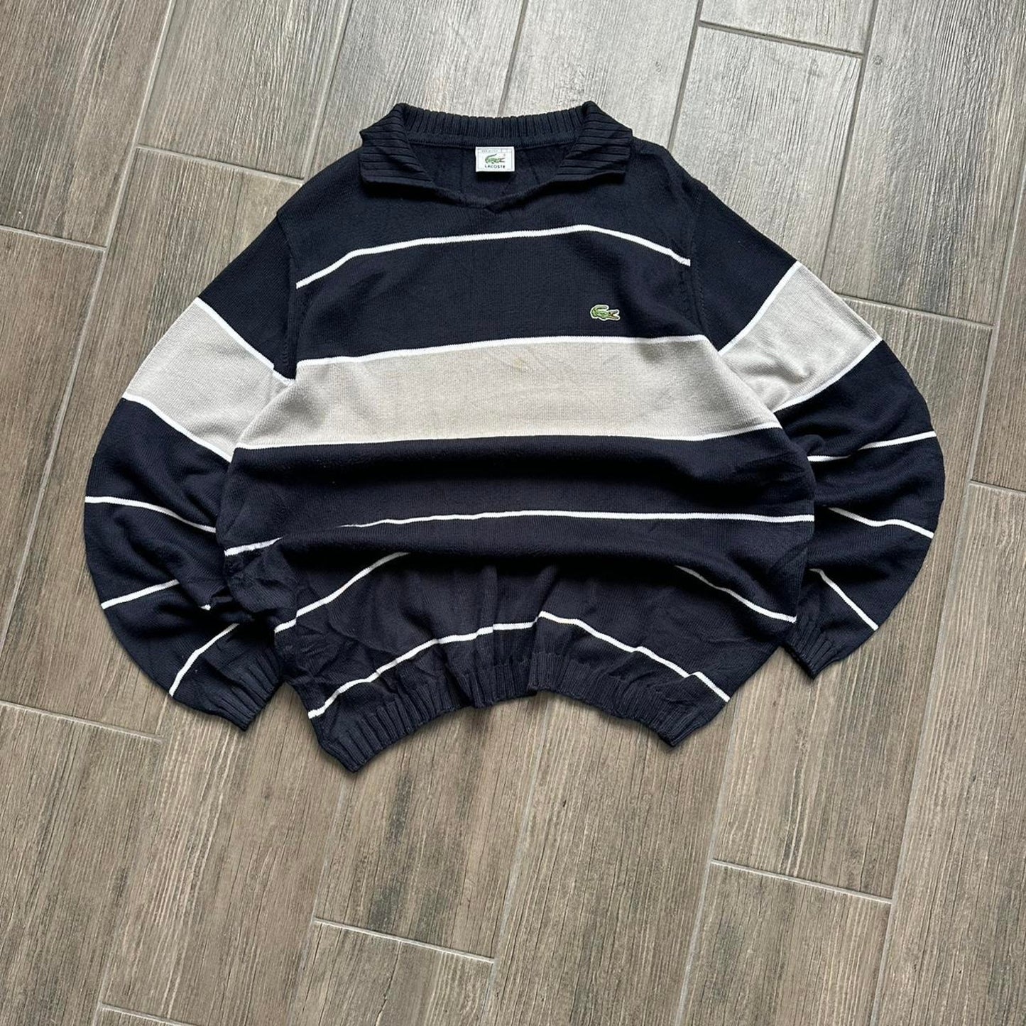 Lacoste navy blue stripped sweater