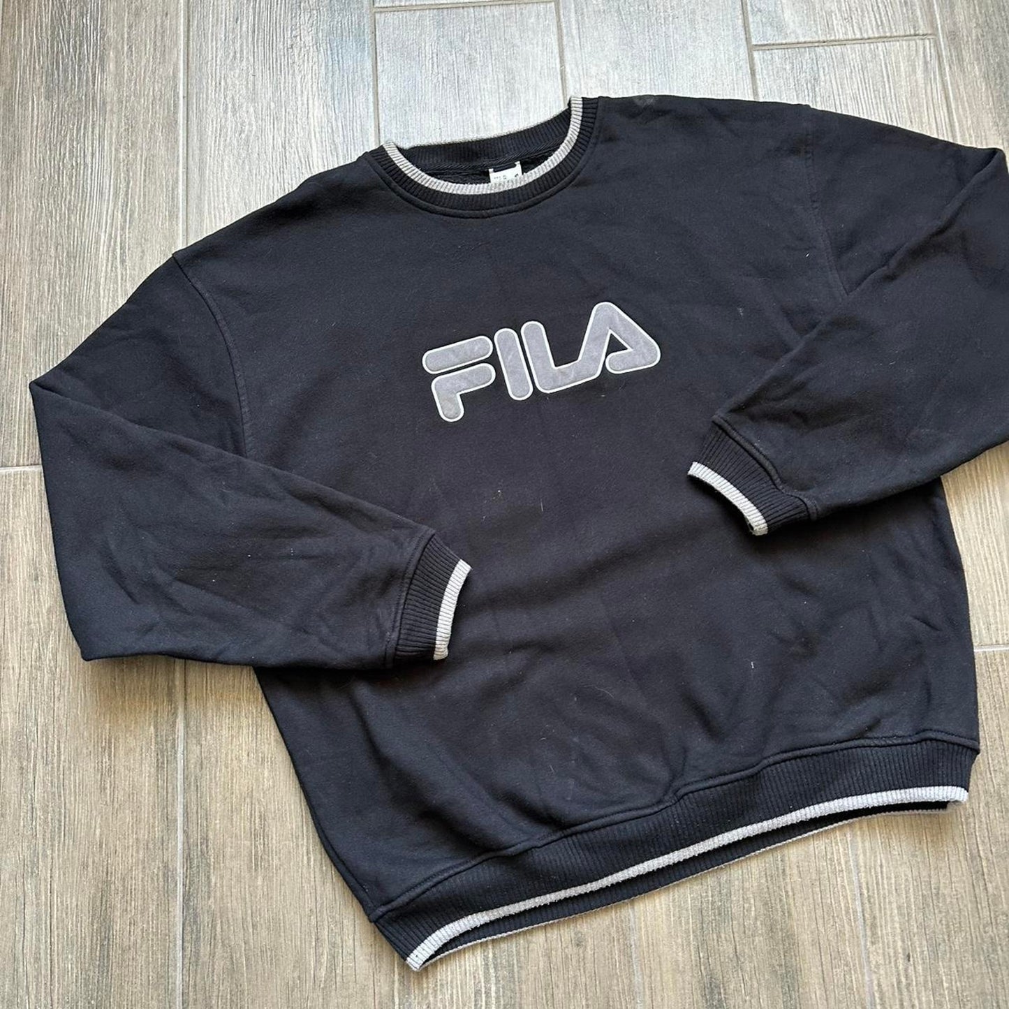 Fila black crewneck sweatshirt with white logo