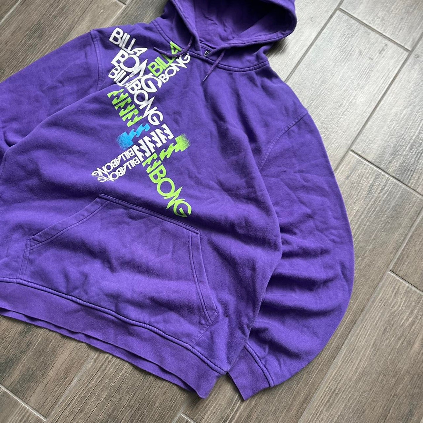 Billabong purple hoodie with green accents