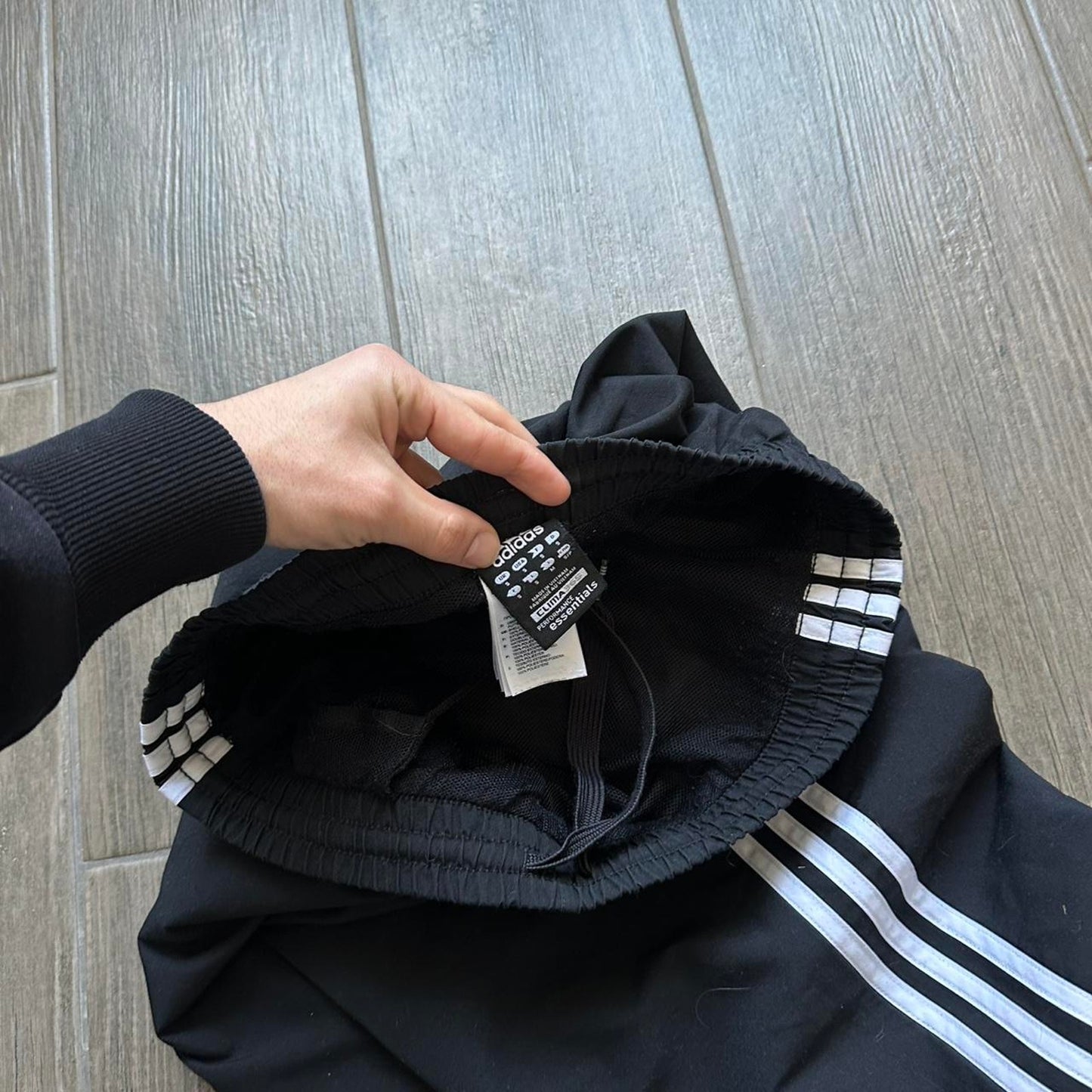 Adidas black parachute y2k nylon sweatpants