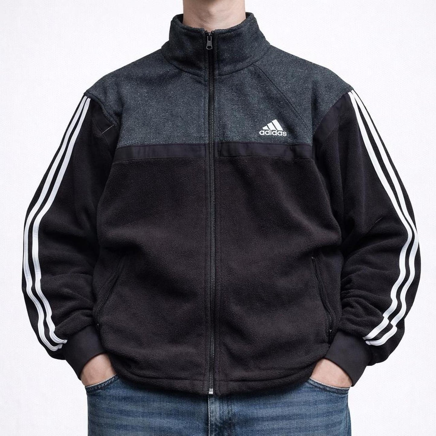 Adidas y2k fleece zip black jumper