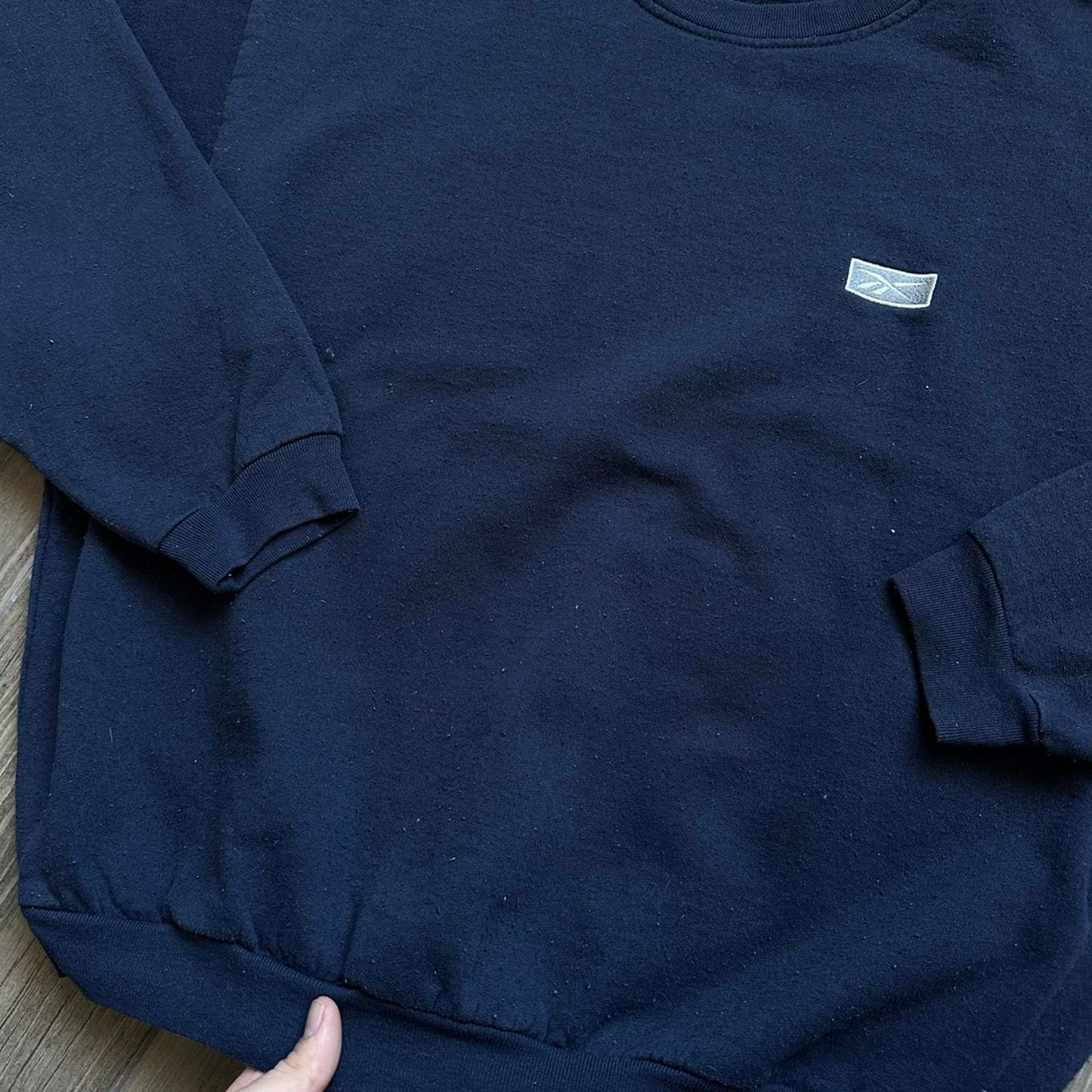 Reebok Navy crewneck sweatshirt with white logo