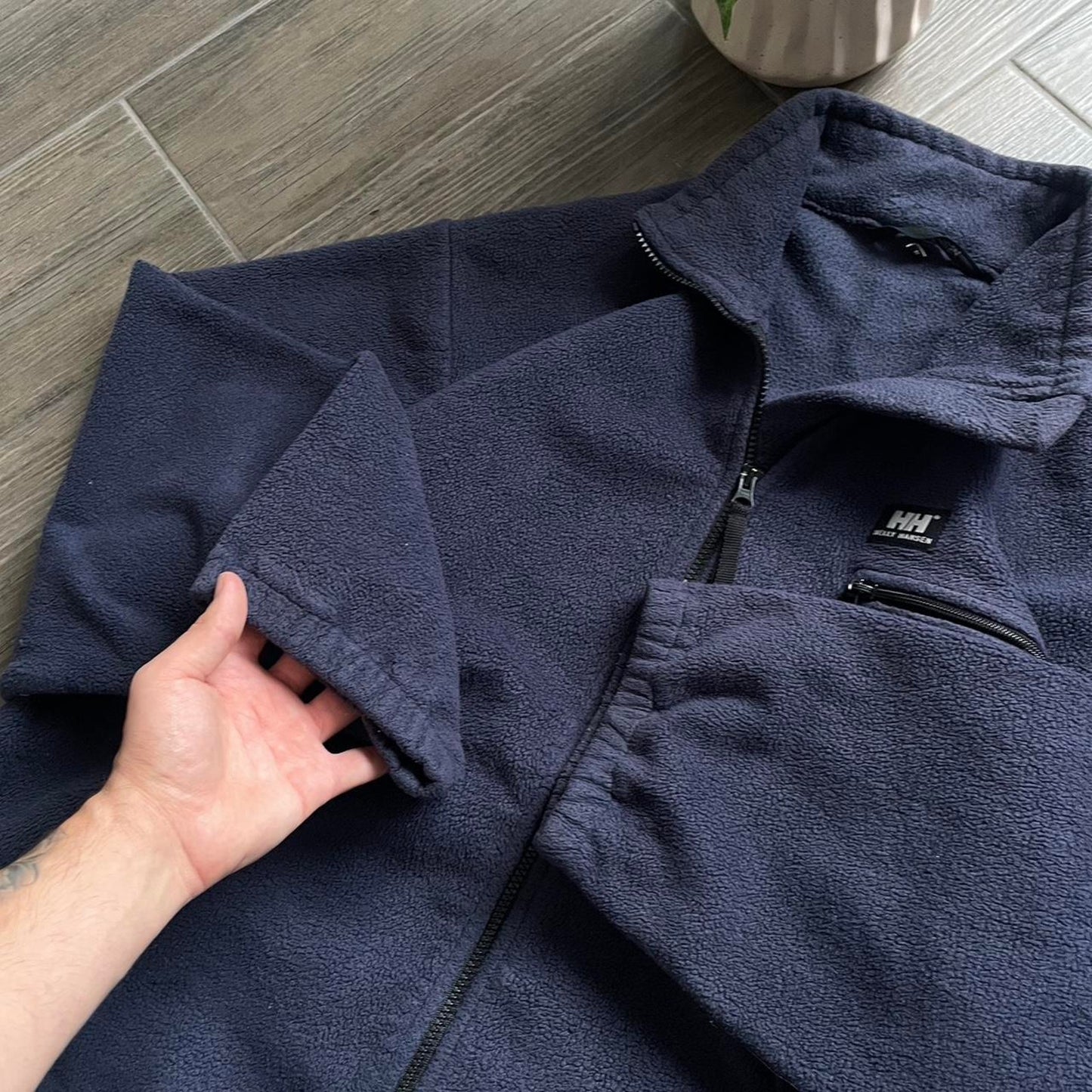 Helly Hansen fleece zip winter navy y2k baggy jumper