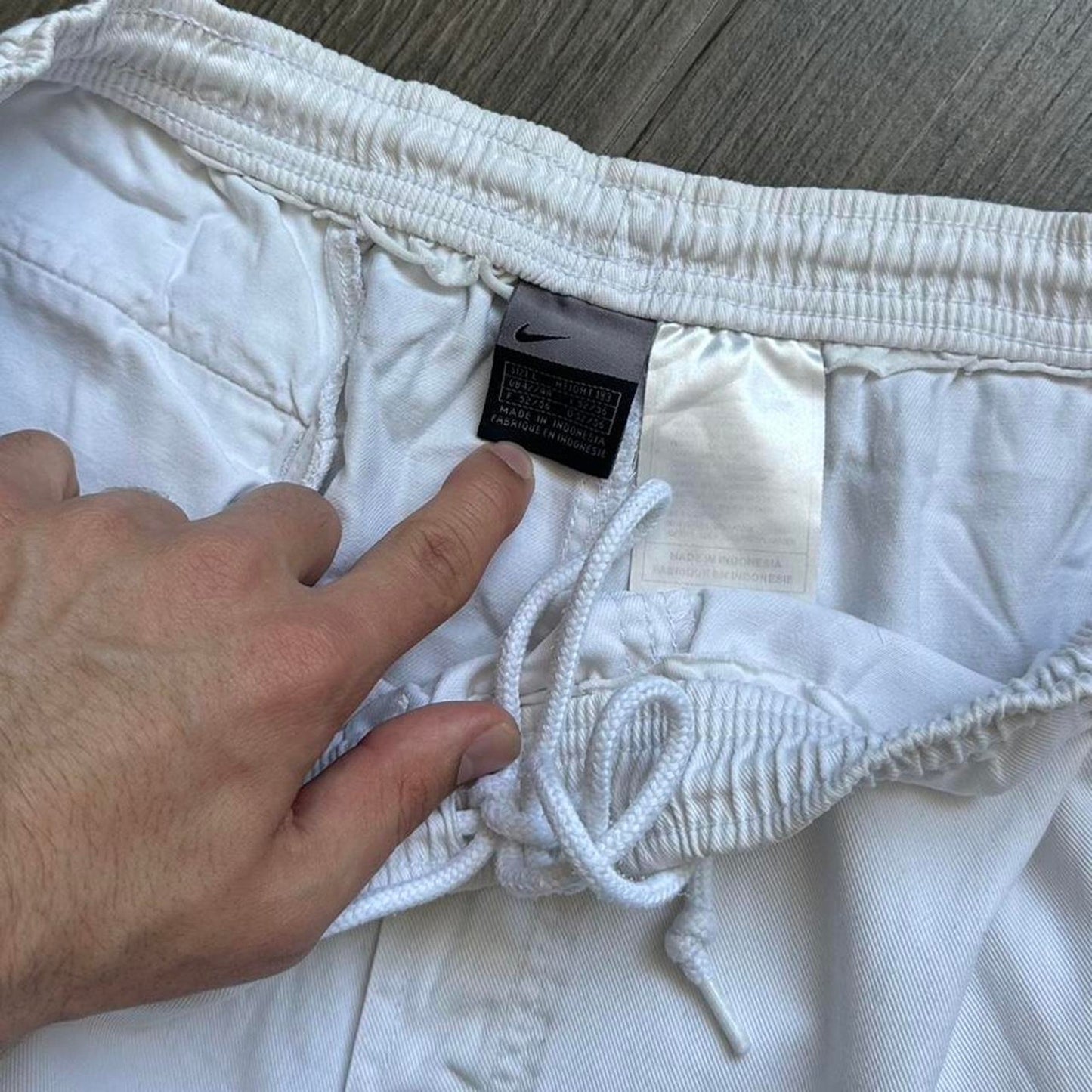 Nike white cotton shorts with