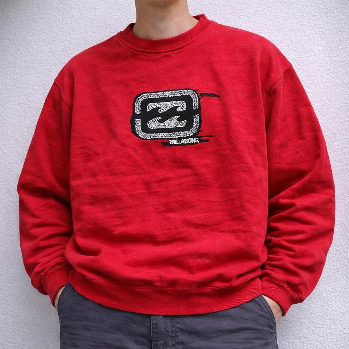 Billabong red crewneck sweatshirt